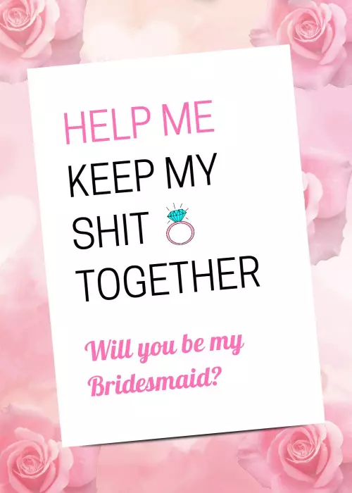 Playful Floral Bridesmaid Invitation for Wedding Support Template