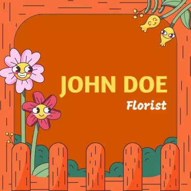 Playful Floral Design with Bright Colors for Florist Business Card Template