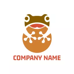 Playful Frog Design with Warm Earthy Tones Logo Template