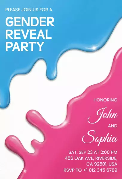 Playful Gender Reveal Party Celebration Invitation Template