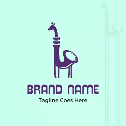 Playful Giraffe Design Celebrating Smooth Jazz Culture Logo Template