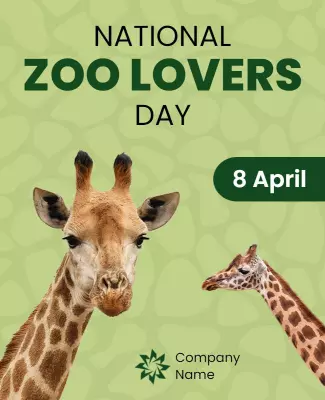 Playful Giraffe Theme for National Zoo Lovers Day Poster Template