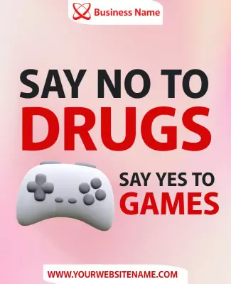 Playful Gradient Anti-Drug Awareness Gaming Poster Template