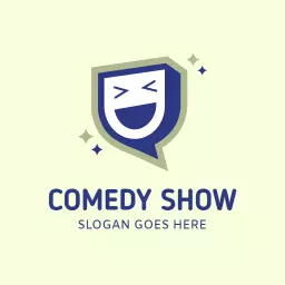 Playful Green and Blue Smiley Design for Comedy Show Logo Template