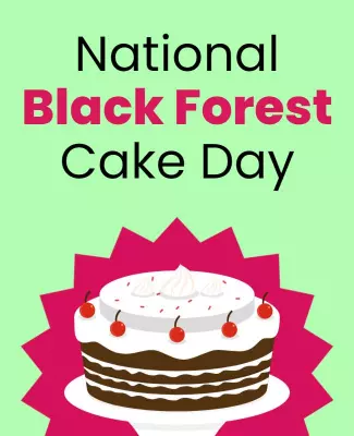 Playful Green Black Forest Cake Day Celebration Poster Template