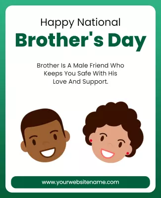 Playful Green Brother's Day Celebration Poster Template