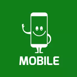 Playful Green Character Representing Mobile Shop Logo Template