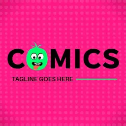 Playful Green Character with Fun Comics Theme Logo Template
