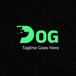 Playful Green Dog Design Representing Pet Services Logo Template