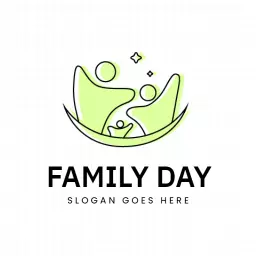 Playful Green Family Icon Representing Togetherness Logo Template