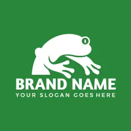 Playful Green Frog Design for Eco-Friendly Brand Logo Template