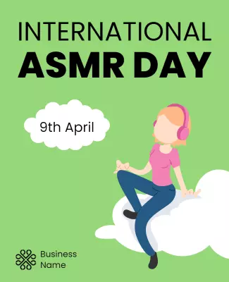 Playful Green International ASMR Day Celebration Poster Template