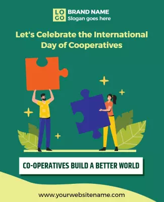 Playful Green International Day of Cooperatives Celebration Poster Template