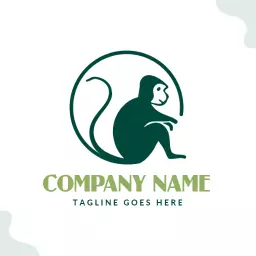 Playful Green Monkey Design Representing Fun and Creativity Logo Template