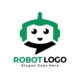 Playful Green Robot Design Bringing Innovation to Technology Logo Template