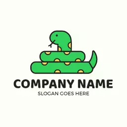 Playful Green Snake Design Representing Wildlife Conservation Logo Template