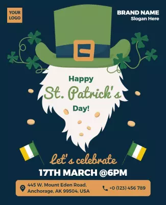 Playful Green St. Patrick's Day Celebration Poster Template
