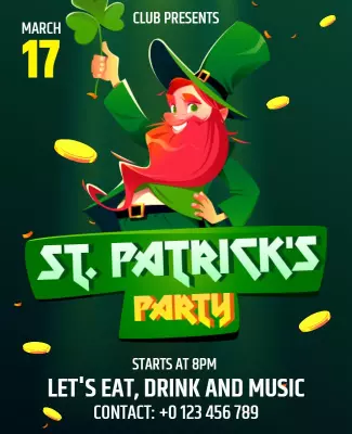 Playful Green St. Patrick's Day Party Poster Template