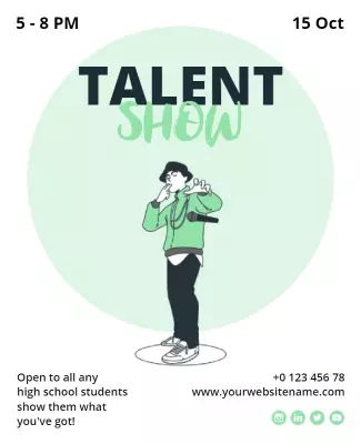 Playful Green Talent Show Event Poster Template