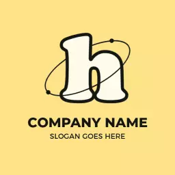 Playful H Letter Design with Vibrant Yellow Background Logo Template