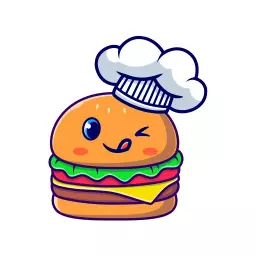 Playful Hamburger Mascot with Chef Hat for Food Logo Template