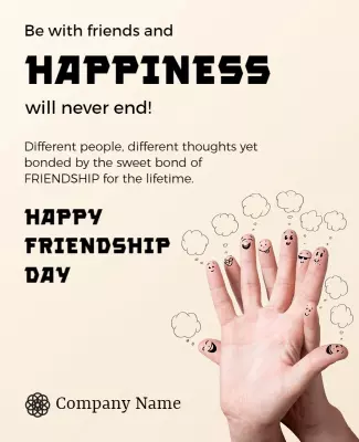 Playful Hands Theme for Friendship Day Celebration Poster Template