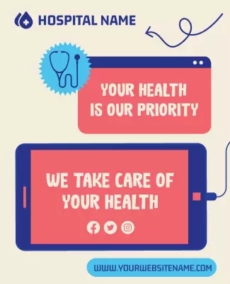 Playful Healthcare Digital Engagement Poster Template