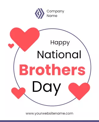 Playful Heartfelt National Brothers Day Celebration Poster Template