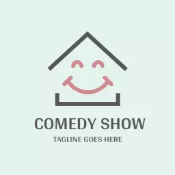 Playful House Design Featuring Joyful Smiley for Comedy Show Logo Template