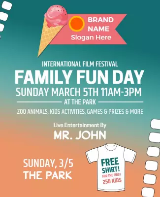 Playful Ice Cream Themed Family Fun Day Festival Poster Template