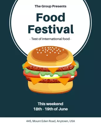 Playful Illustrated Food Festival Event Poster Template