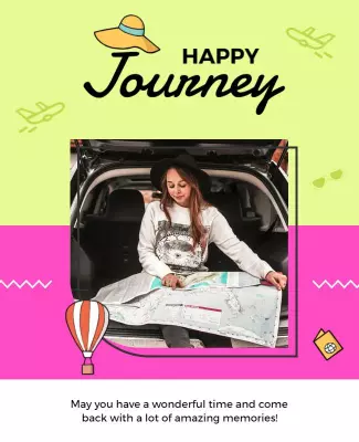 Playful Journey Themed Travel Memories Poster Template