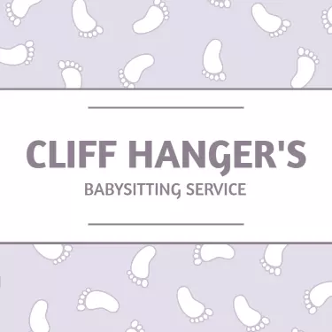 Playful Lavender Baby Footprint Design Babysitting Service Business Card Template