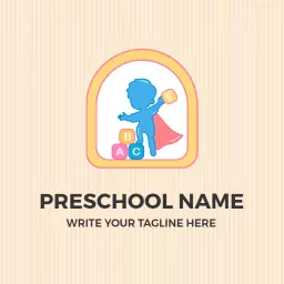 Playful Learning Environment for Creative Preschool Logo Template