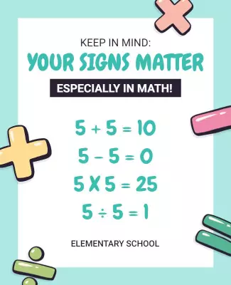Playful Math Educational Signs Matter Poster Template