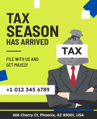 Playful Modern Tax Preparation Services Poster Template