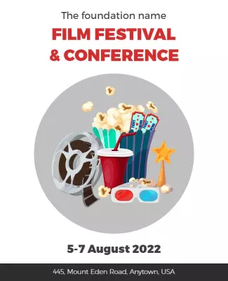 Playful Movie Theme Film Festival and Conference Poster Template