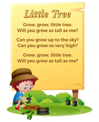 Playful Nature Theme Children's Gardening Poem Poster Template