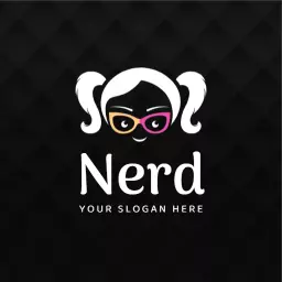 Playful Nerd Character with Stylish Glasses Logo Template