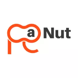 Playful Orange and Black Peanut Snack Brand Logo Template
