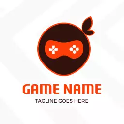 Playful Orange Gaming Design Inspired by Japanese Culture Logo Template