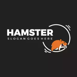 Playful Orange Hamster in Motion for Animal Lovers Logo Template