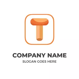 Playful Orange T Letter Design for Creative Branding Logo Template