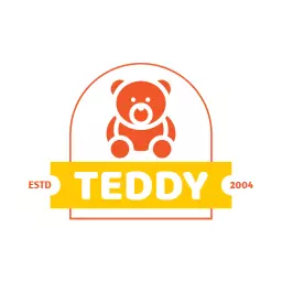 Playful Orange Teddy Bear Logo for Children's Apparel Logo Template