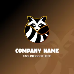 Playful Panda Design with Black and White Stripes Animal Logo Template