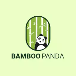 Playful Panda Surrounded by Lush Green Bamboo Logo Template