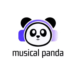 Playful Panda Wearing Headphones for Musical Themes Logo Template