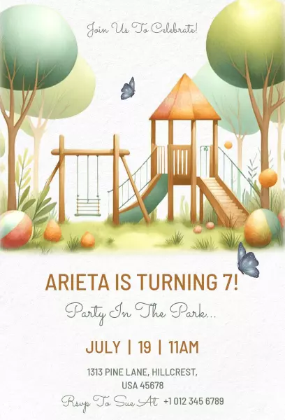 Playful Park Birthday Celebration Invitation Template