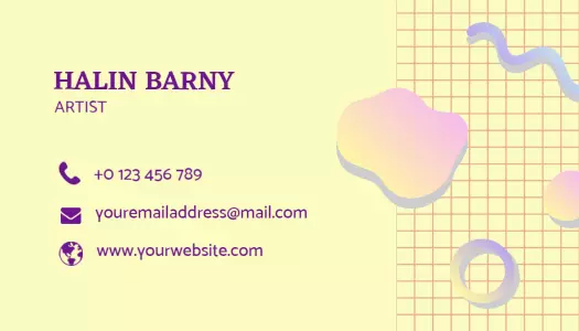 Playful Pastel Abstract Artist Business Card Template