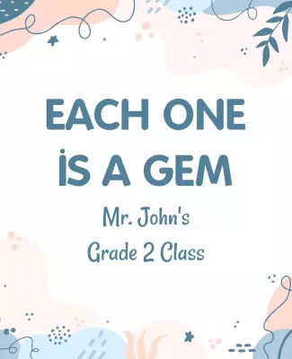 Playful Pastel Design for Grade 2 Class Poster Template